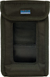 This photo shows the ballistic nylon, foam lined protective jacket for the PRM-9000, PRM-8000 and PRM-7000.